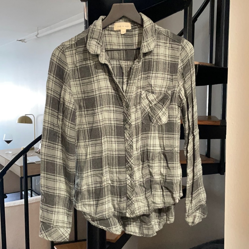 Green Plaid Cloth & Stone Flannel